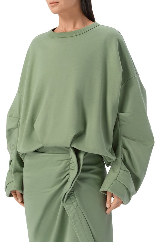 Хлопковый свитшот Dries Van Noten 131109/3611 Зелёный  131109/3611 Фото 3