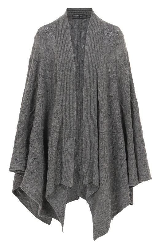 Накидка из шерсти и кашемира Ermanno Scervino D474D503DGE Серый D474D503DGE