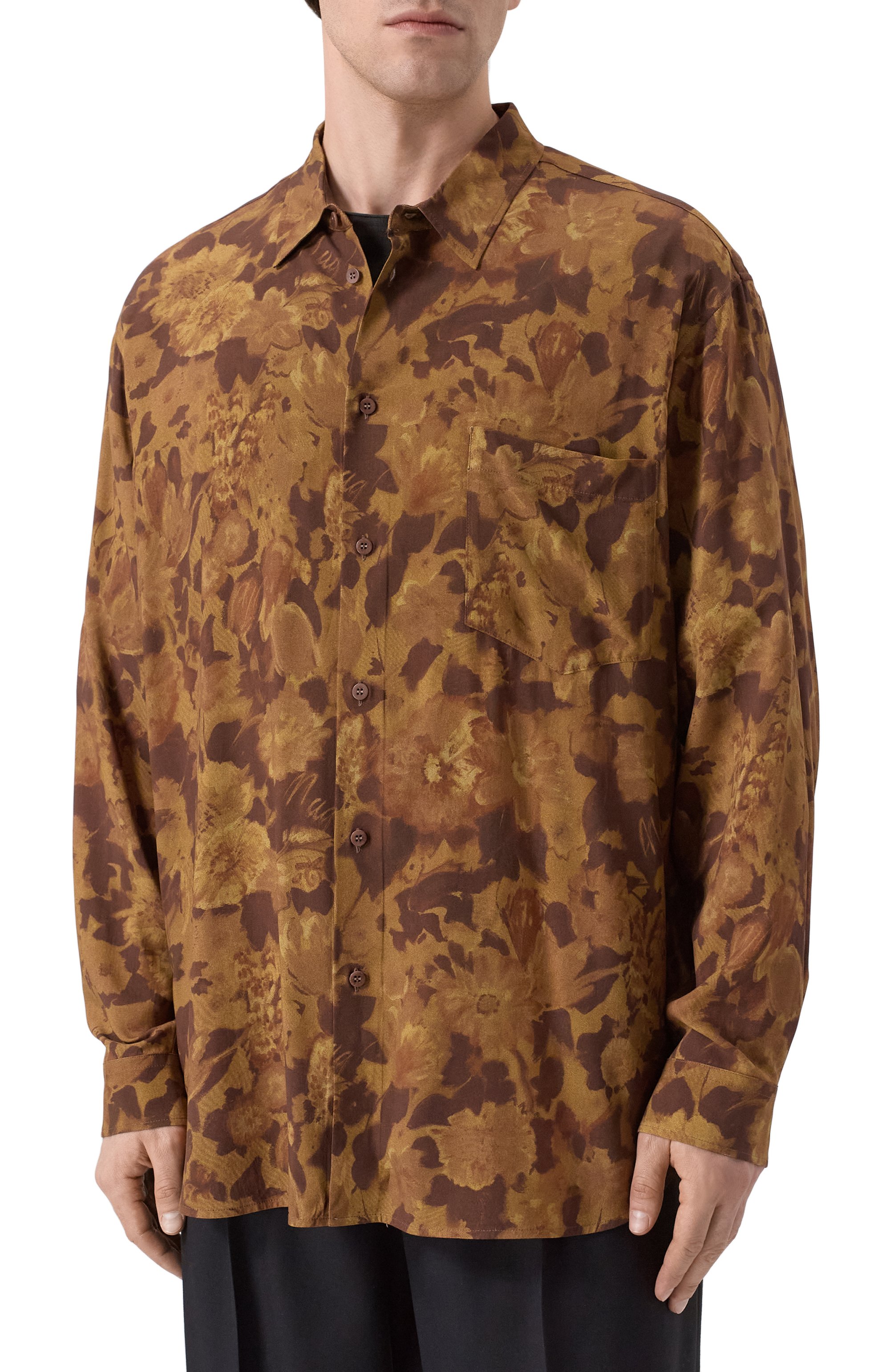 Рубашка из вискозы MAGLIANO коричневого цвета по цене 94800 руб., арт. MGSS26SR01290, фото 3 Рубашка из вискозы MAGLIANO, арт. MGSS26SR01290, фото 3