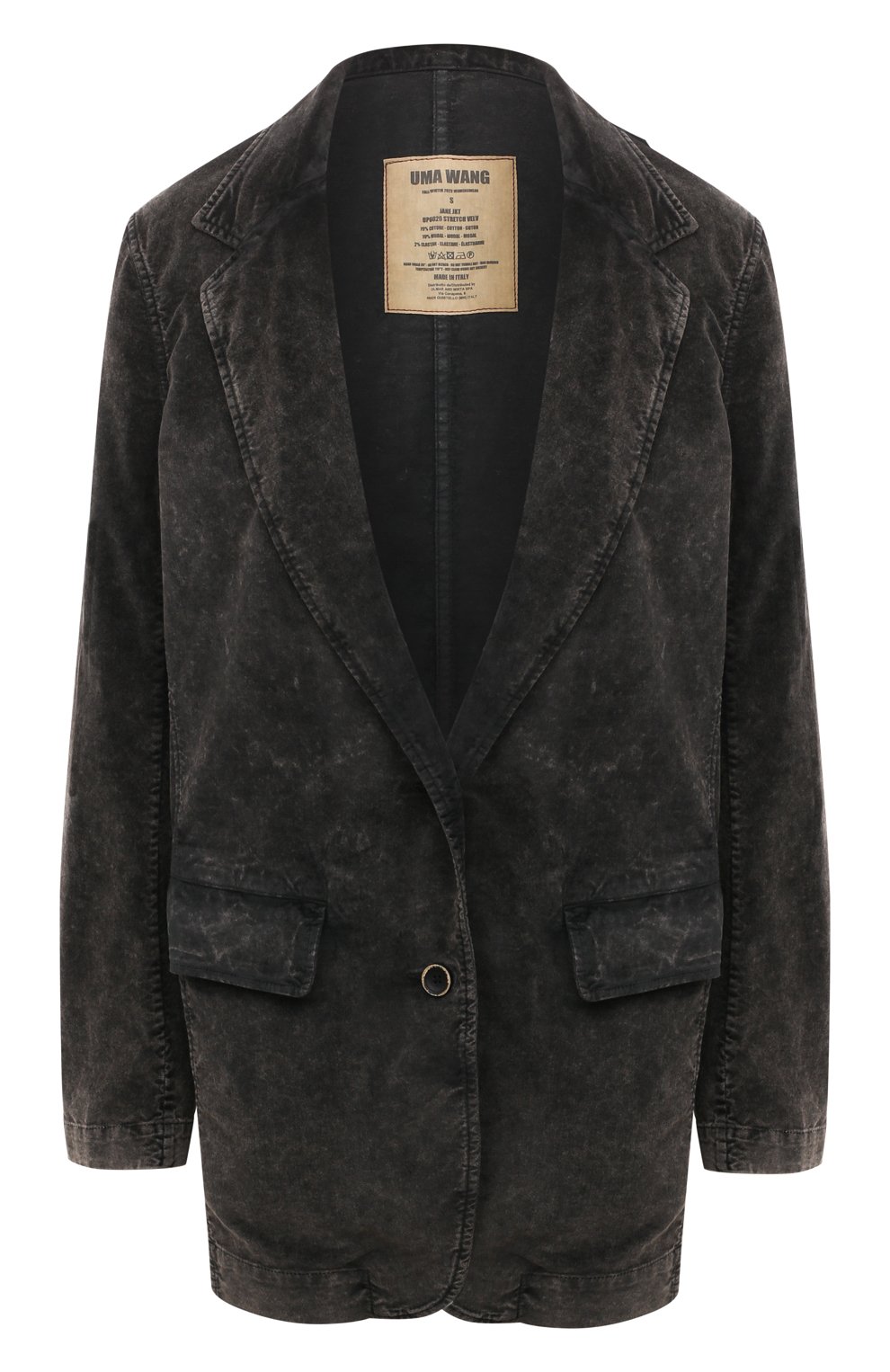 Бархатный жакет UMA WANG темно-серого цвета по цене 103500 руб., арт. UP6020, фото 1 Бархатный жакет UMA WANG, арт. UP6020, фото 1