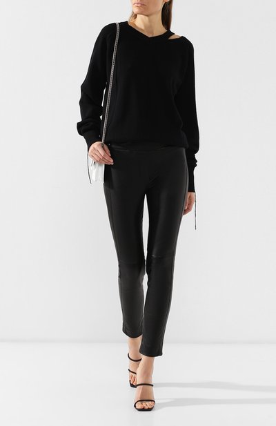 Пуловер из смеси хлопка и шерсти HELMUT LANG черного цвета по цене 37300 руб., арт. I10HW714, фото 2 Пуловер из смеси хлопка и шерсти HELMUT LANG, арт. I10HW714, фото 2