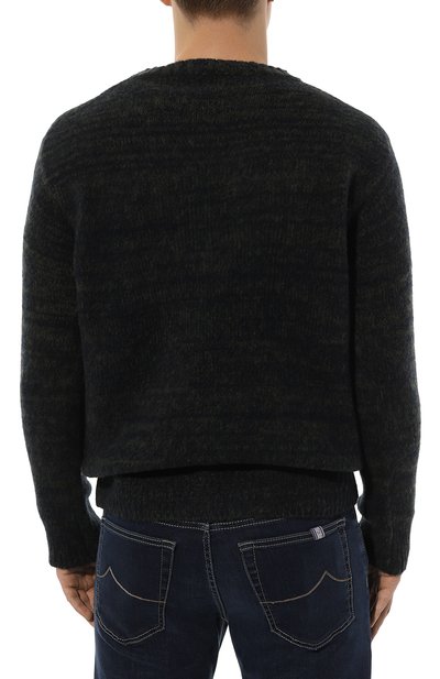 Шерстяной свитер MONCLER синего цвета по цене 56450 руб., арт. 9C000-22-M1115, фото 4 Шерстяной свитер MONCLER, арт. 9C000-22-M1115, фото 4