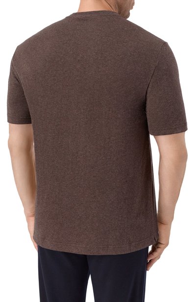 Футболка из хлопка и кашемира CAPOBIANCO коричневого цвета по цене 31250 руб., арт. 19M660.WS00./58, фото 4 Футболка из хлопка и кашемира CAPOBIANCO, арт. 19M660.WS00./58, фото 4