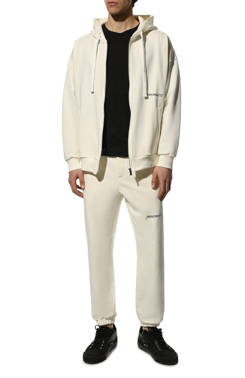 Хлопковые джоггеры HINNOMINATE кремового цвета по цене 12700 руб., арт. HUS2/HNM37SP, фото 2 Хлопковые джоггеры HINNOMINATE, арт. HUS2/HNM37SP, фото 2