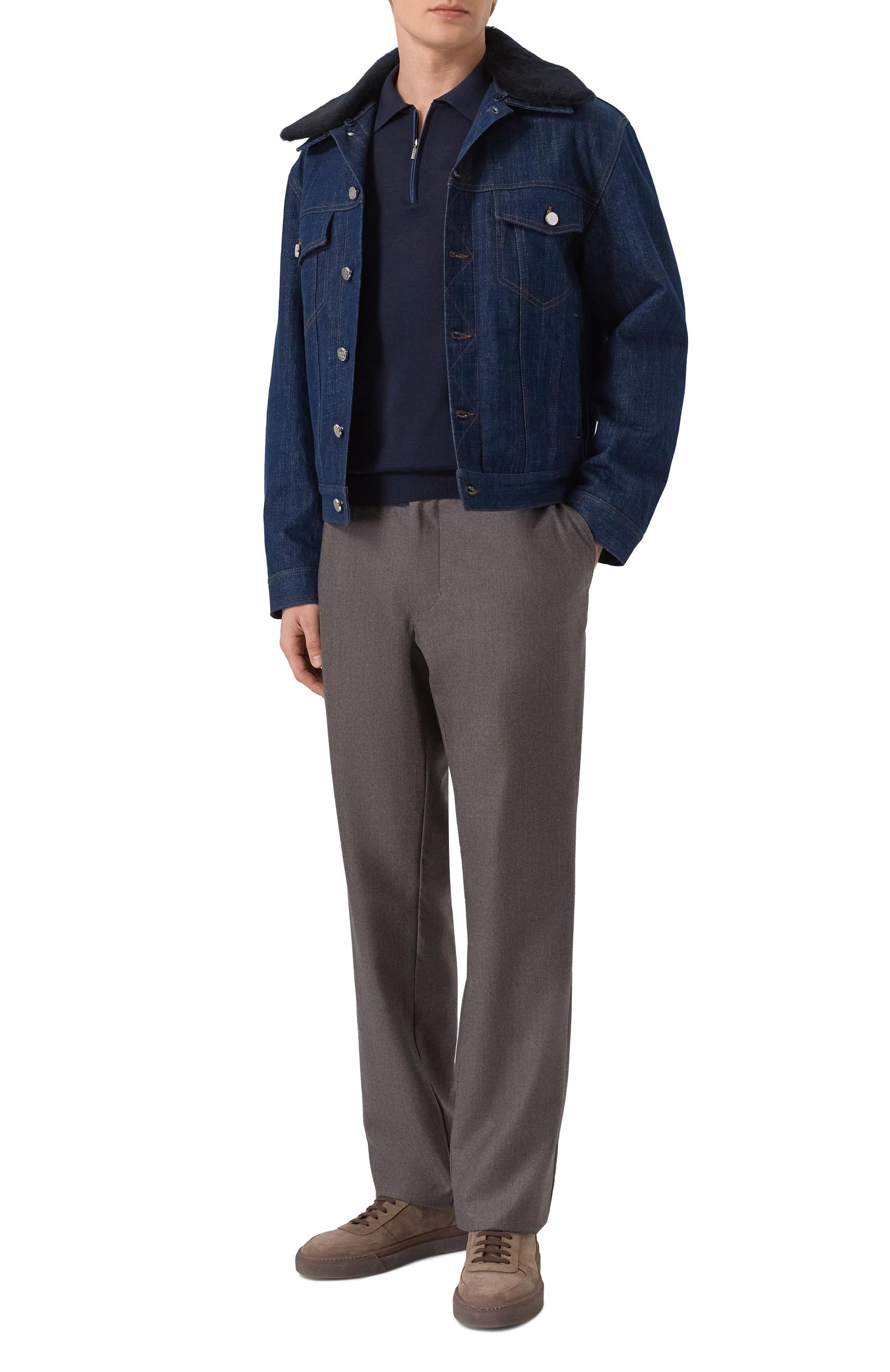 Поло из шерсти и шелка ZILLI темно-синего цвета по цене 182500 руб., арт. KZP001M0230VLSB00_001, фото 2 Поло из шерсти и шелка ZILLI, арт. KZP001M0230VLSB00_001, фото 2