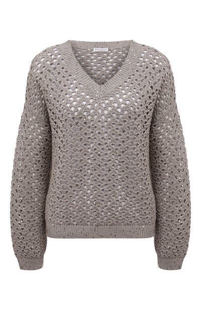 Свитер из хлопка и льна BRUNELLO CUCINELLI, арт. M70572202, фото 1