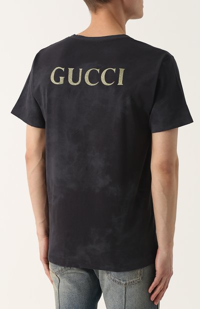 Хлопковая футболка с принтом GUCCI, арт. 493117/X3H43, фото 4