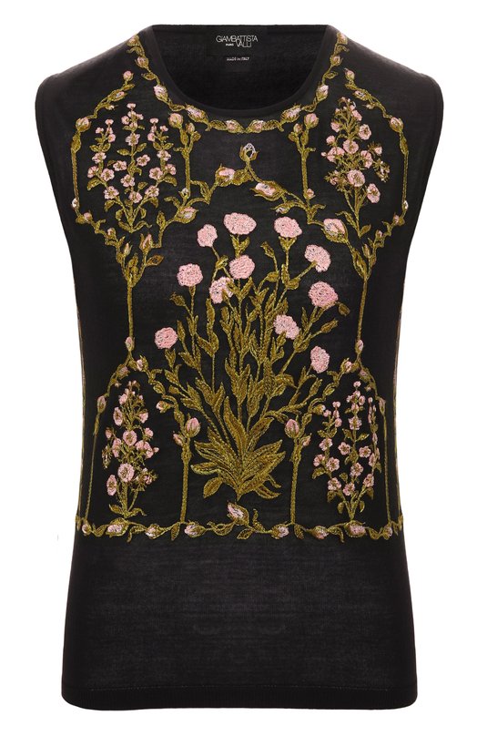 Топ из кашемира и шелка Giambattista Valli 25FWPVCM0M14/02CAS Чёрный 25FWPVCM0M14/02CAS