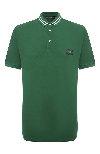 Хлопковое поло DOLCE & GABBANA зеленого цвета по цене 65300 руб., арт. G8JD2T/G70PE, фото 1 Хлопковое поло DOLCE & GABBANA, арт. G8JD2T/G70PE, фото 1