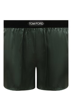 Мужские шелковые боксеры TOM FORD зеленого цвета, арт. T4LE4101/302 | Фото 1 (Материал внешний: Шелк; Кросс-КТ: бельё; Материал сплава: Проставлено; Нос: Не проставлено; Мужское Кросс-КТ: Трусы)