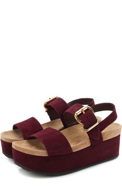 Замшевые босоножки на платформе PRADA, арт. 1XZ658-XVD-F0403-40, фото 1