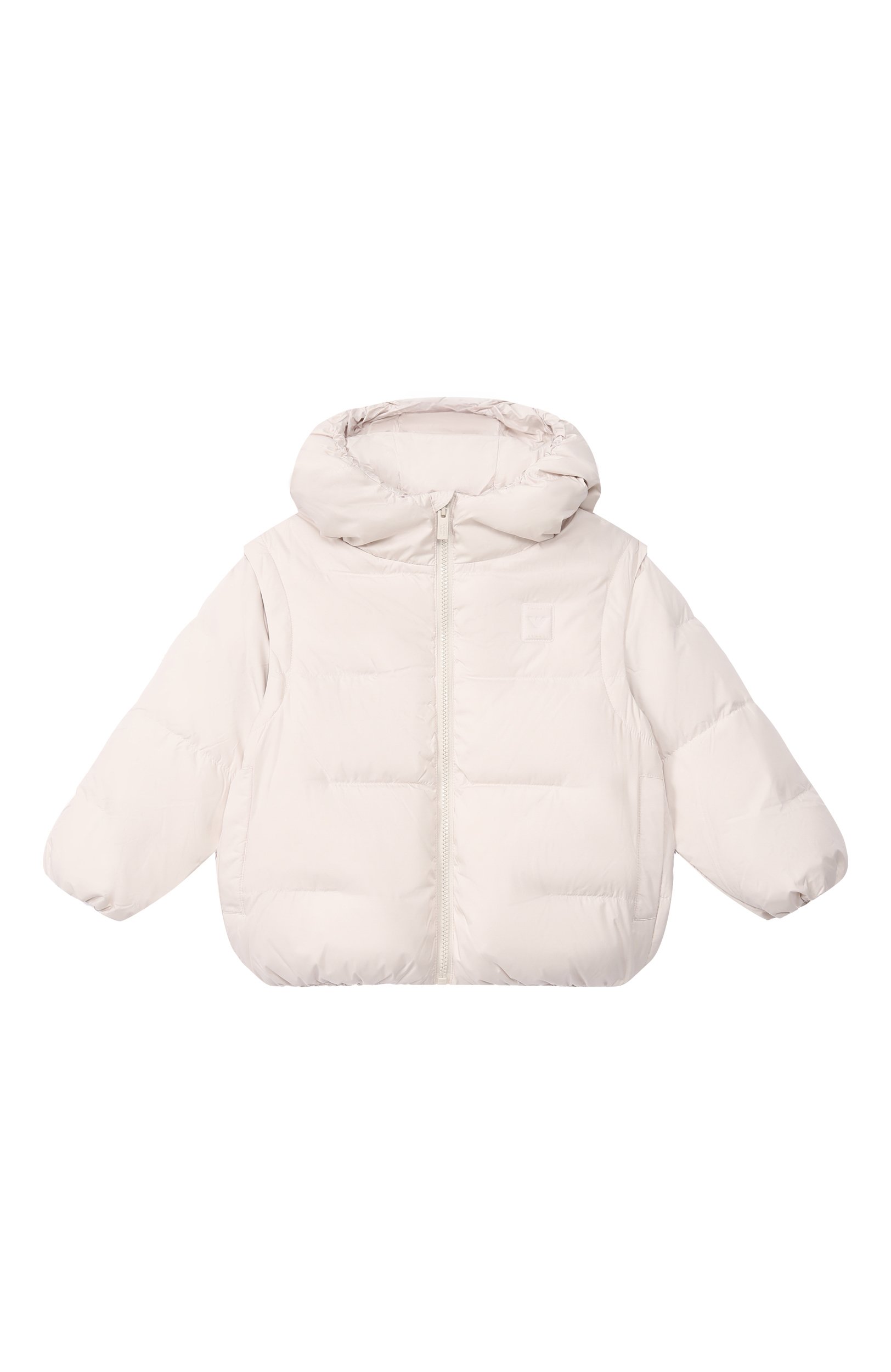 Пуховик EMPORIO ARMANI кремового цвета по цене 35400 руб., арт. EB001513/AF26005, фото 1 Пуховик EMPORIO ARMANI, арт. EB001513/AF26005, фото 1