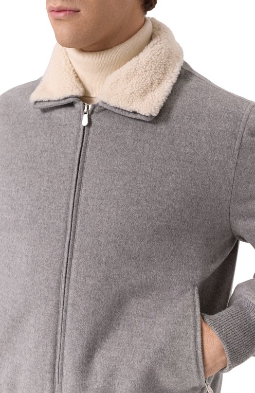 Утепленный бомбер Brunello Cucinelli MM4006889 Серый  MM4006889 Фото 5