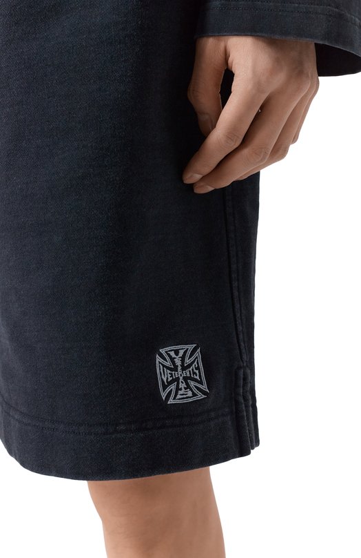 Хлопковые шорты VETEMENTS ME76SS163B/1302 M0LLET0N Чёрный  ME76SS163B/1302 M0LLET0N Фото 5