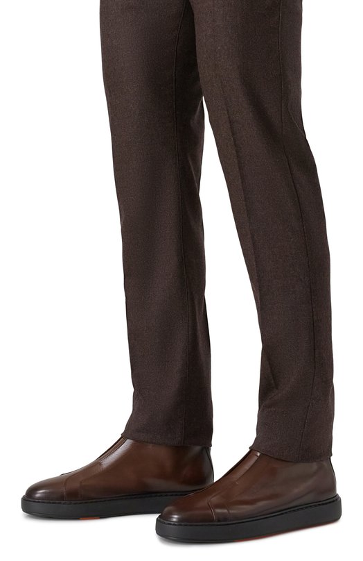 Кожаные кеды Cleanic Santoni MBCG22105SM0T0IL Коричневый  MBCG22105SM0T0IL Фото 3