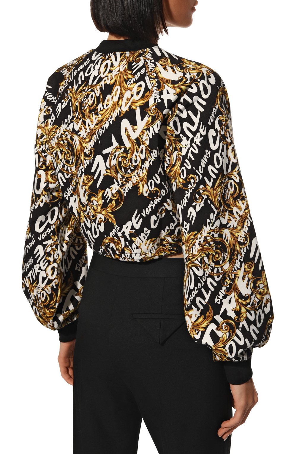 Хлопковый свитшот VERSACE JEANS COUTURE разноцветного цвета по цене 35250 руб., арт. 73HAI3A1-73DP301 EASY FELPA GARZATA PR./FS048, фото 4 Хлопковый свитшот VERSACE JEANS COUTURE, арт. 73HAI3A1-73DP301 EASY FELPA GARZATA PR./FS048, фото 4