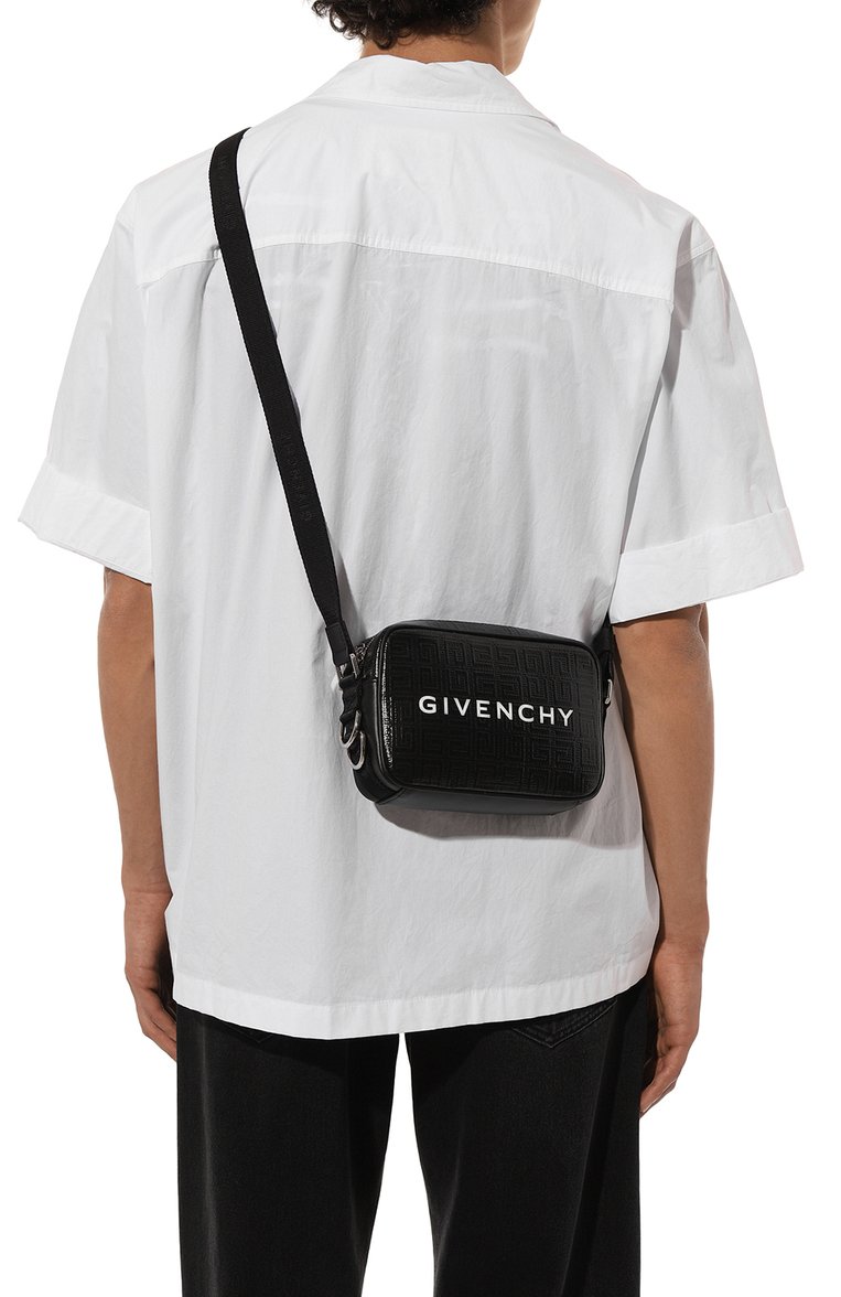 Мужская сумка g-essentials GIVENCHY черного цвета, арт. BKU02X/K1LF | Фото 2 (Материал сплава: Проставлено; Материал: Текстиль; Драгоценные камни: Проставлено; Ремень/цепочка: На ремешке; Размер: mini)