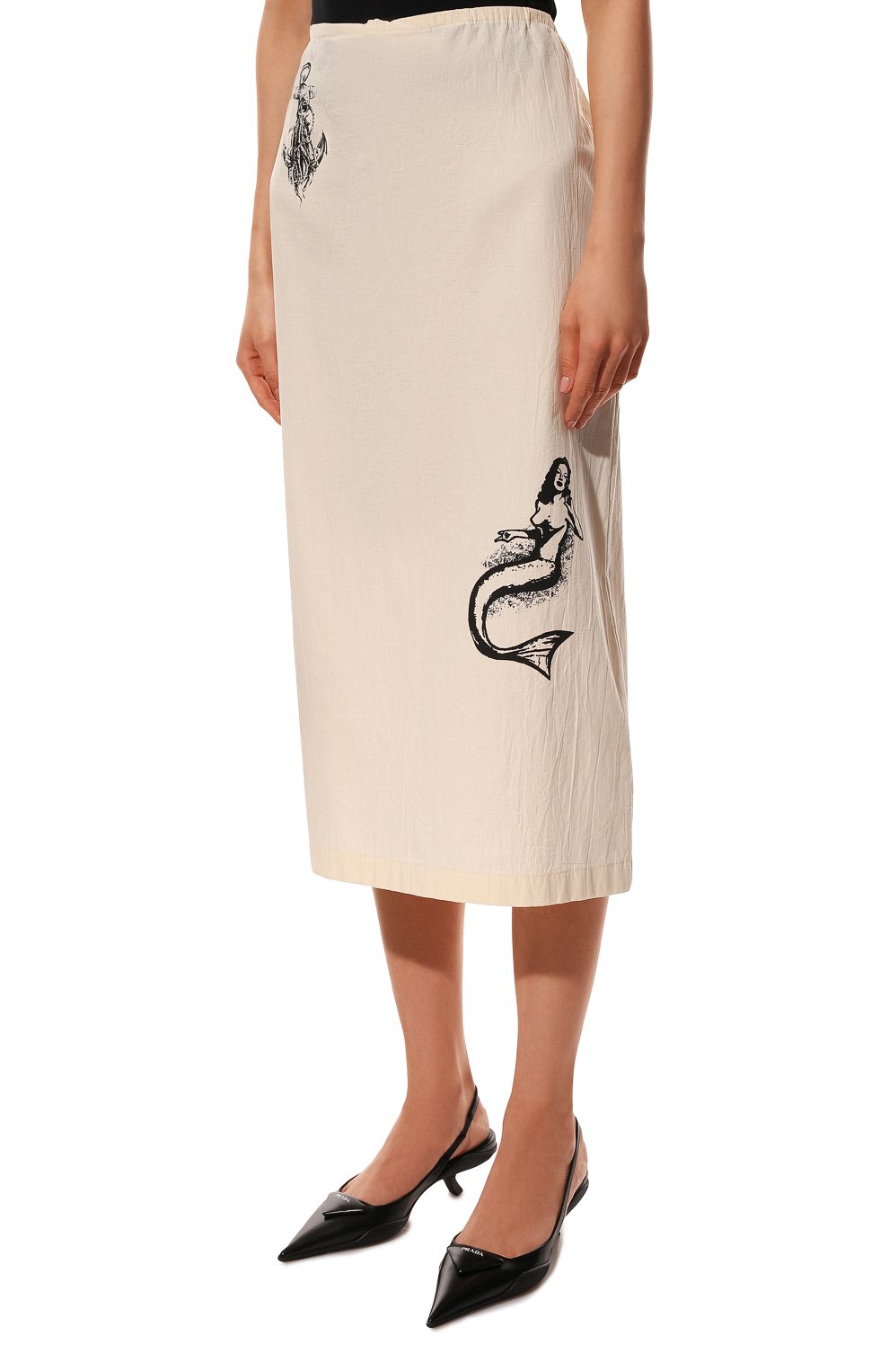 Хлопковая юбка PRADA, арт. P181T-10M6-F0304-221, фото 3