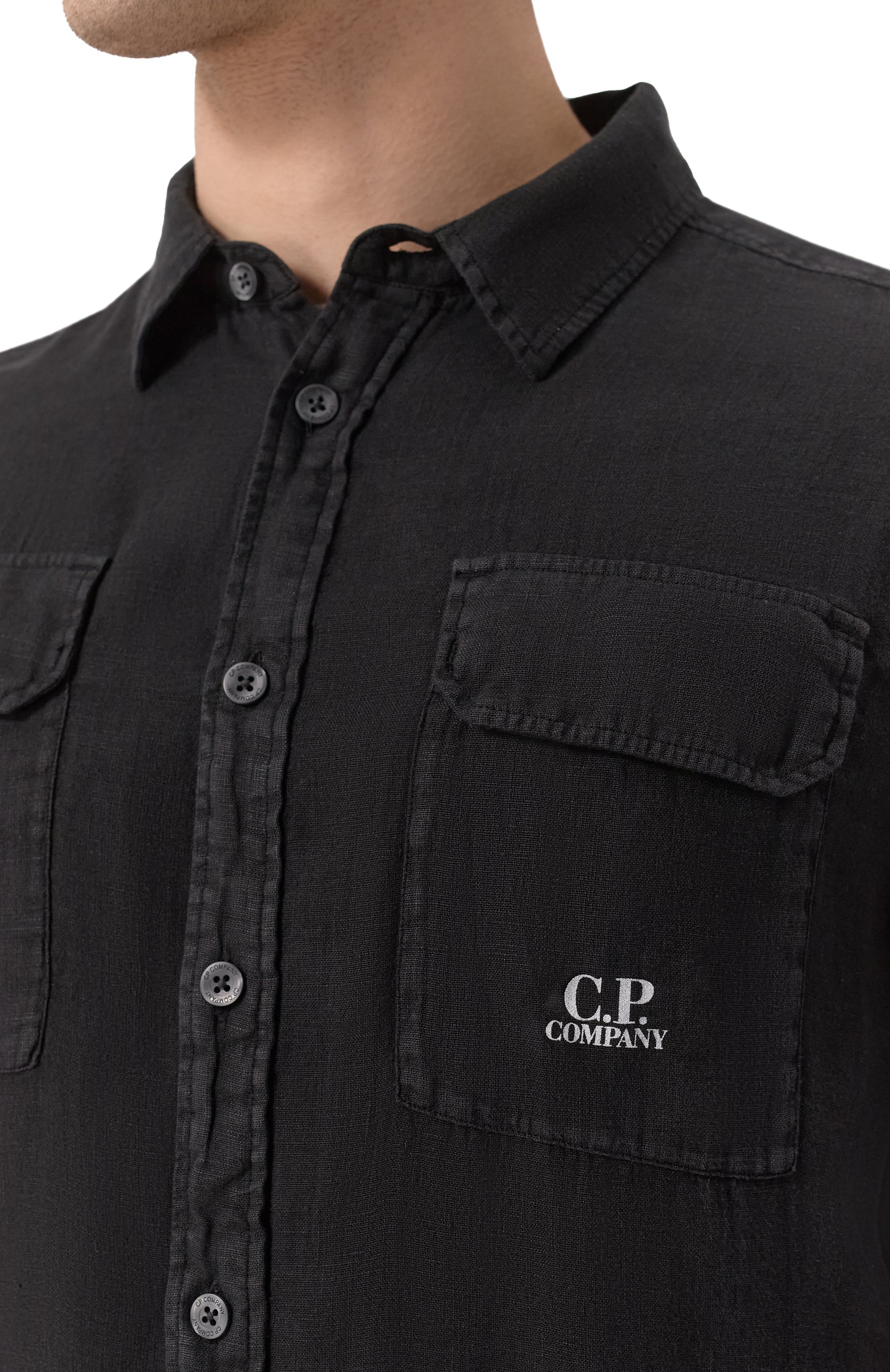 Льняная рубашка C.P. COMPANY, арт. 18CMSH250A005415G, фото 5
