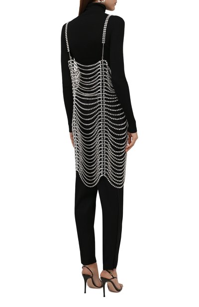 Платье со стразами AREA серебряного цвета по цене 331500 руб., арт. 2103D19042, фото 4 Платье со стразами AREA, арт. 2103D19042, фото 4