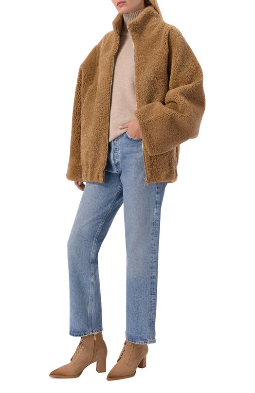 Замшевые ботильоны Santoni WTEG71936PC4AHGI Бежевый  WTEG71936PC4AHGI Фото 3