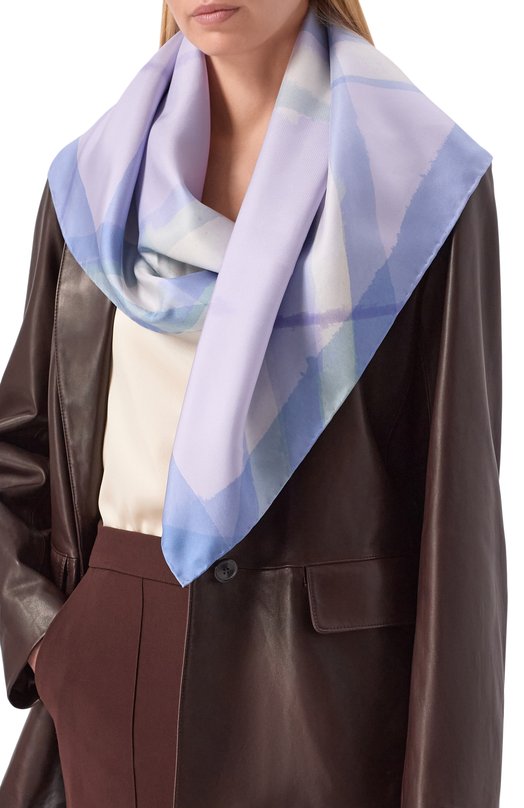 Шелковый платок Burberry 8119961 Сиреневый  8119961 Фото 2