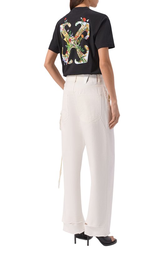 Хлопковая футболка Off-White 0WAA089F25JER001 Чёрный  0WAA089F25JER001 Фото 2