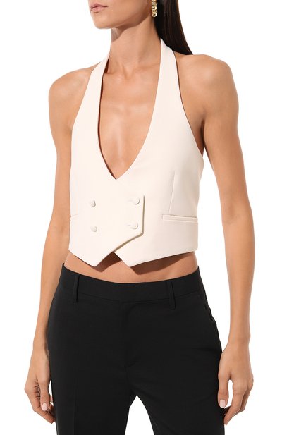 Шерстяной жилет JACOB LEE кремового цвета по цене 74450 руб., арт. WV11823EC, фото 3 Шерстяной жилет JACOB LEE, арт. WV11823EC, фото 3