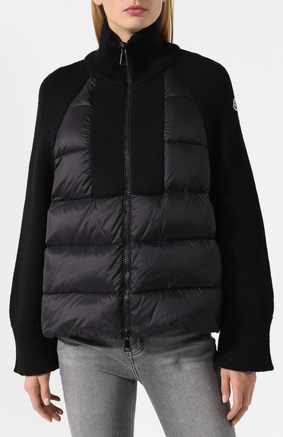 Шерстяная куртка на молнии MONCLER черного цвета по цене 69950 руб., арт. D2-093-94537-00-979BK, фото 3 Шерстяная куртка на молнии MONCLER, арт. D2-093-94537-00-979BK, фото 3