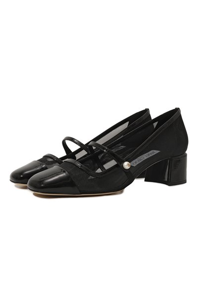 Комбинированные туфли elisa 45 JIMMY CHOO черного цвета по цене 112000 руб., арт. ELISA 45/TNX, фото 1 Комбинированные туфли elisa 45 JIMMY CHOO, арт. ELISA 45/TNX, фото 1