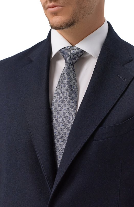 Шелковый галстук Canali 18/HJ04491 Серый  18/HJ04491 Фото 2