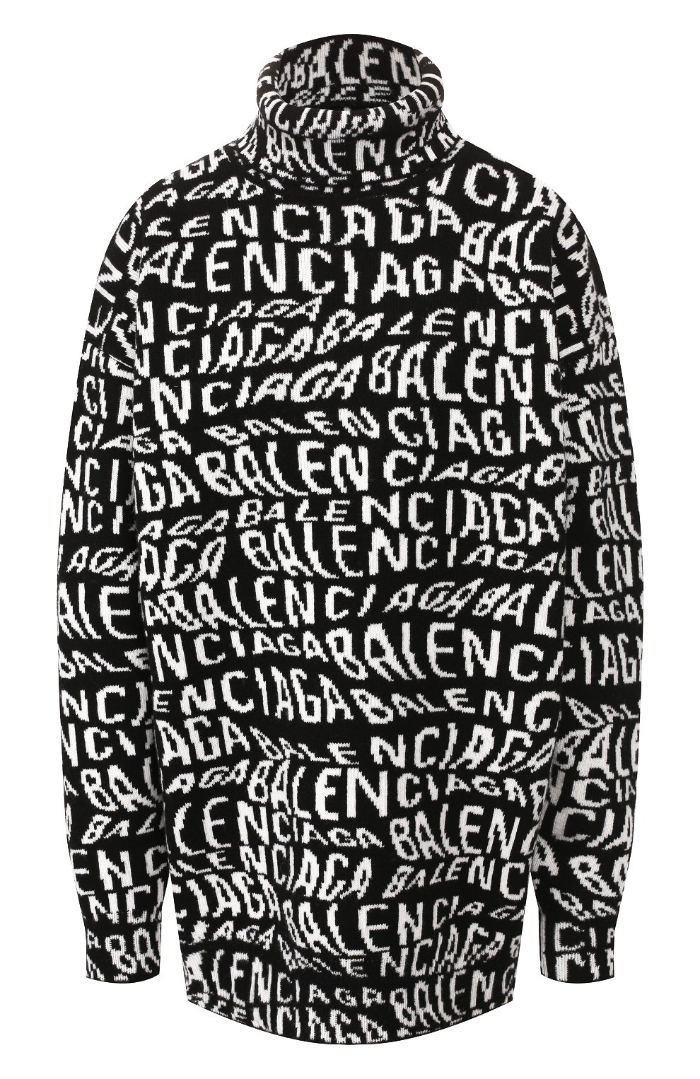 Шерстяной свитер BALENCIAGA черно-белого цвета по цене 81950 руб., арт. 583101/T1537, фото 1 Шерстяной свитер BALENCIAGA, арт. 583101/T1537, фото 1
