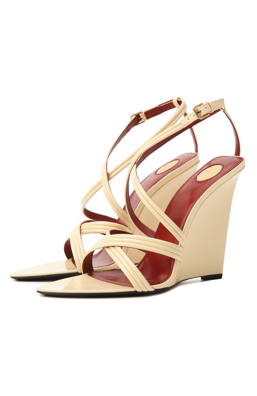 Лакированные босоножки Rossi Saint Laurent 818025/1TV00 Кремовый 818025/1TV00