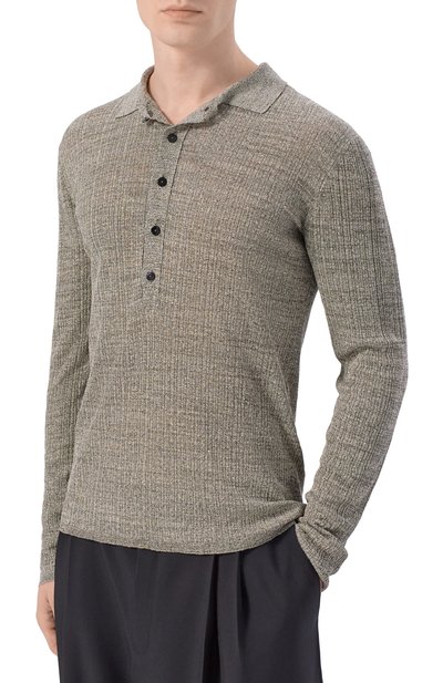 Льняное поло SAINT LAURENT, арт. 859839/Y77IP, фото 3