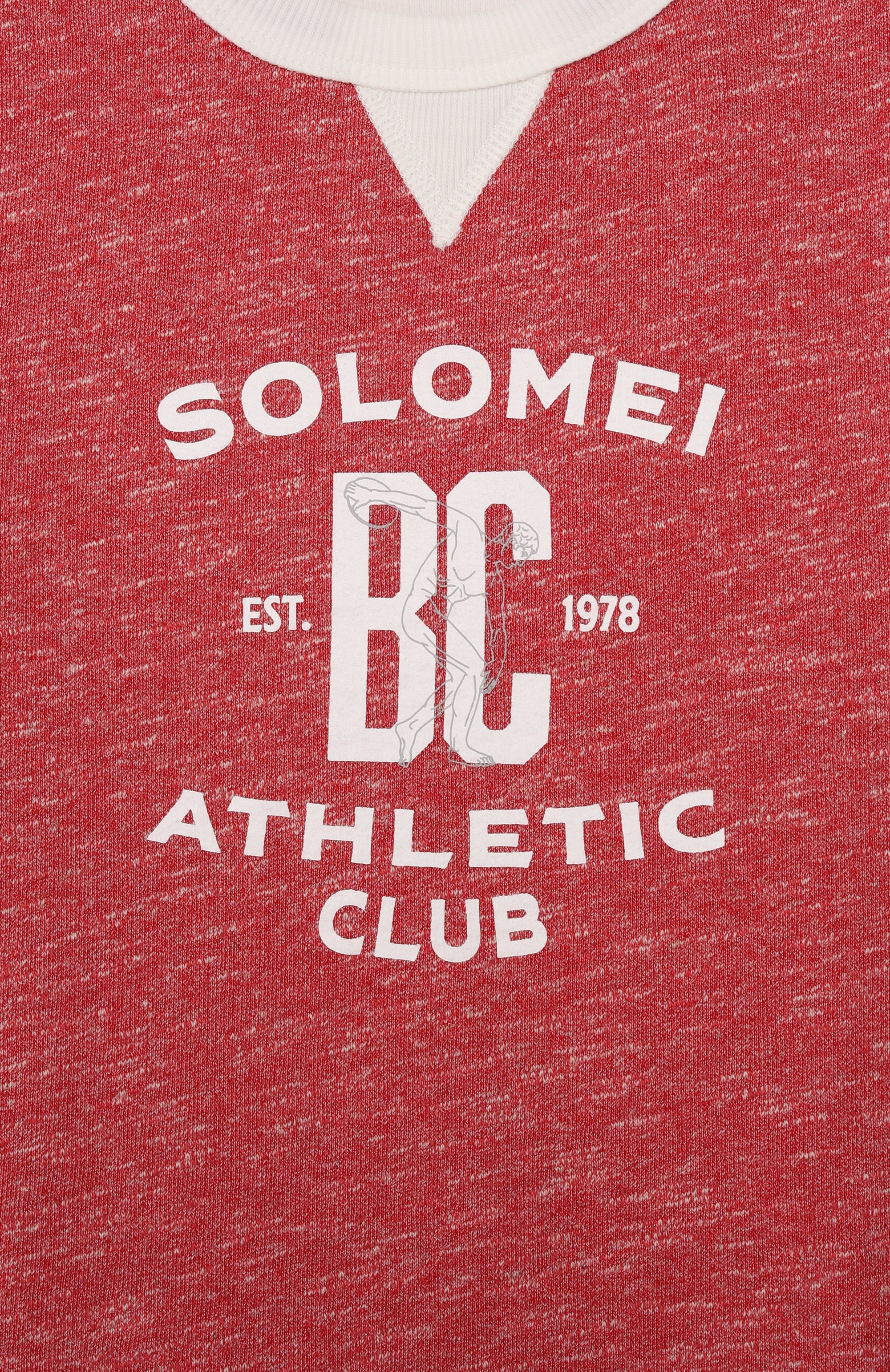 Свитшот из хлопка и льна BRUNELLO CUCINELLI красного цвета по цене 38550 руб., арт. BR831E501B, фото 3 Свитшот из хлопка и льна BRUNELLO CUCINELLI, арт. BR831E501B, фото 3