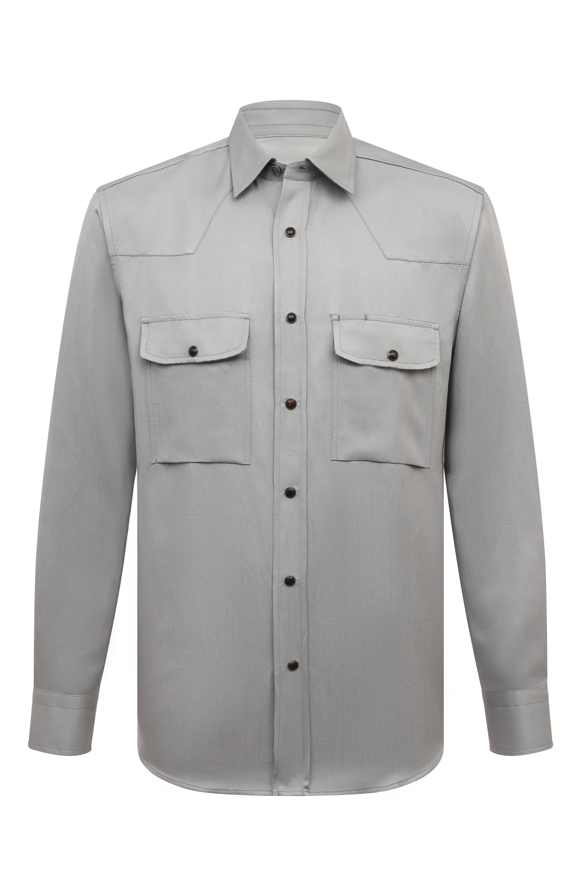 Рубашка из шелка и льна BRIONI, арт. SCFN0LPB103, фото 1