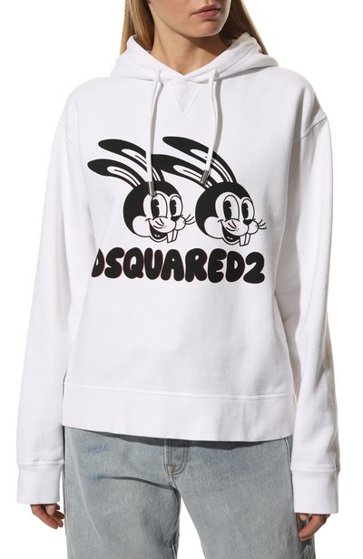 Хлопковое худи DSQUARED2 белого цвета по цене 52900 руб., арт. S75GU0470/S25030, фото 3 Хлопковое худи DSQUARED2, арт. S75GU0470/S25030, фото 3