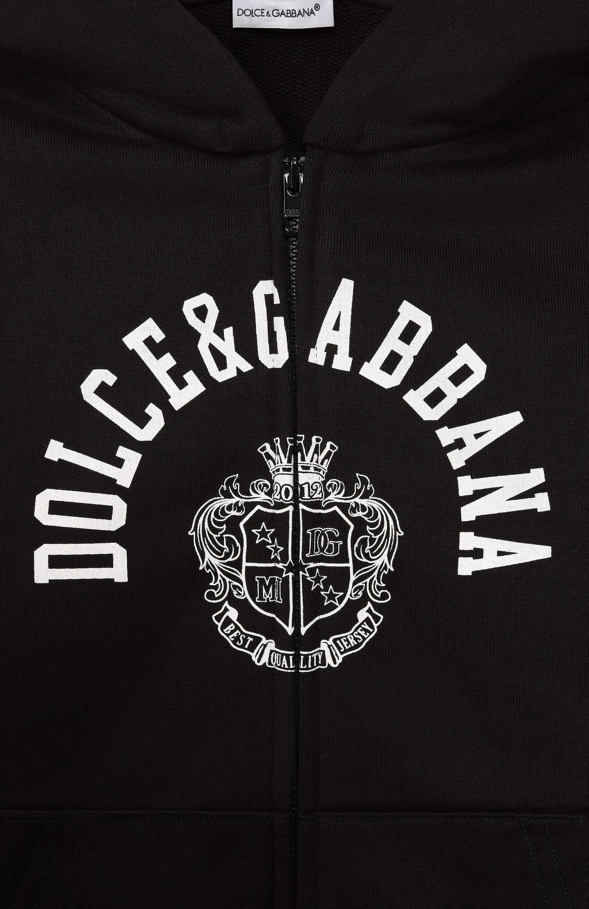 Хлопковая толстовка DOLCE & GABBANA черного цвета по цене 47800 руб., арт. L4JWKL/G7PTH, фото 3 Хлопковая толстовка DOLCE & GABBANA, арт. L4JWKL/G7PTH, фото 3