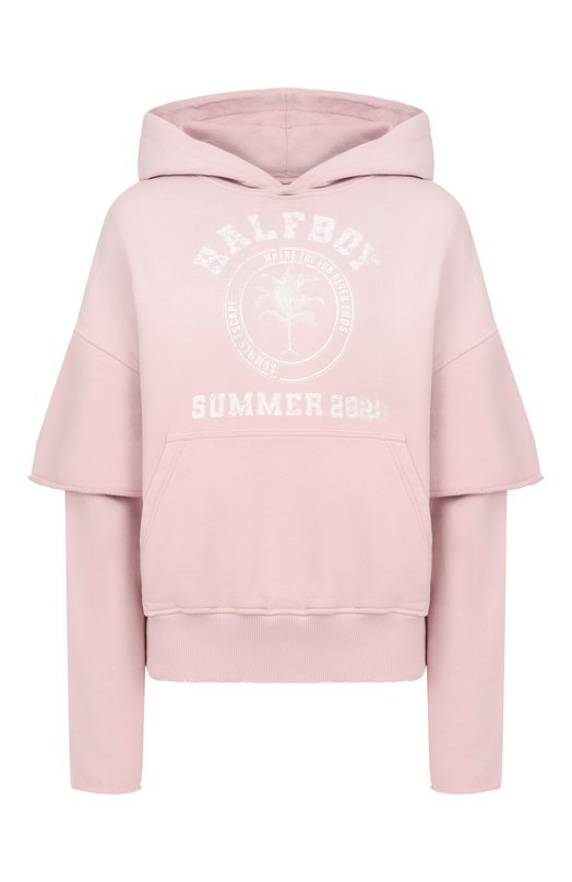 Хлопковое худи Halfboy HS261WF003 FL001/VINTAGE H00DIE Розовый HS261WF003 FL001/VINTAGE H00DIE