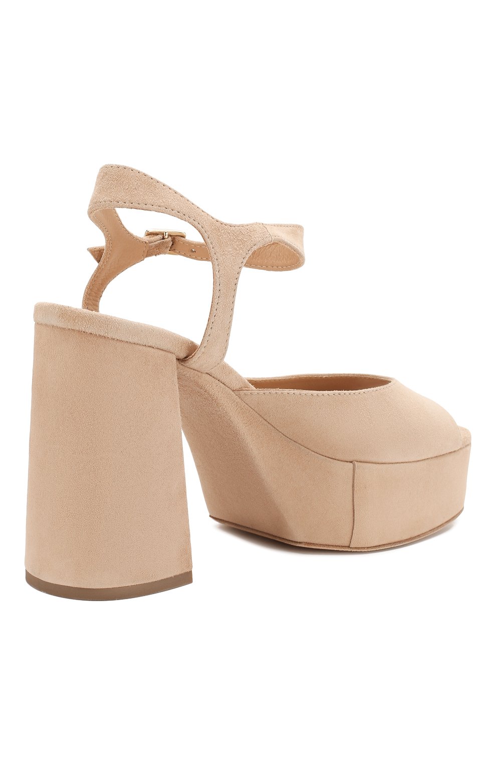 Замшевые босоножки VIC MATIE бежевого цвета по цене 29950 руб., арт. 1X8576D.X30T190300, фото 4 Замшевые босоножки VIC MATIE, арт. 1X8576D.X30T190300, фото 4