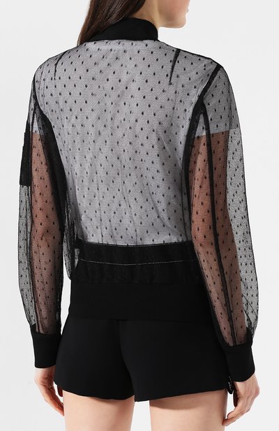 Кардиган в сетку REDVALENTINO черного цвета по цене 79450 руб., арт. RR3CIA25/1GK, фото 4 Кардиган в сетку REDVALENTINO, арт. RR3CIA25/1GK, фото 4