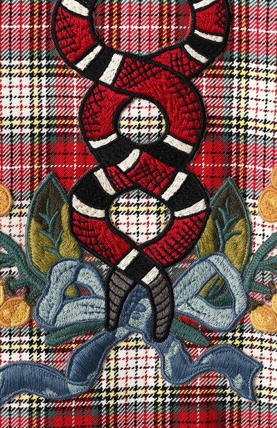 Хлопковая рубашка в клетку с аппликацией на спине GUCCI, арт. 501115/Z345G, фото 5