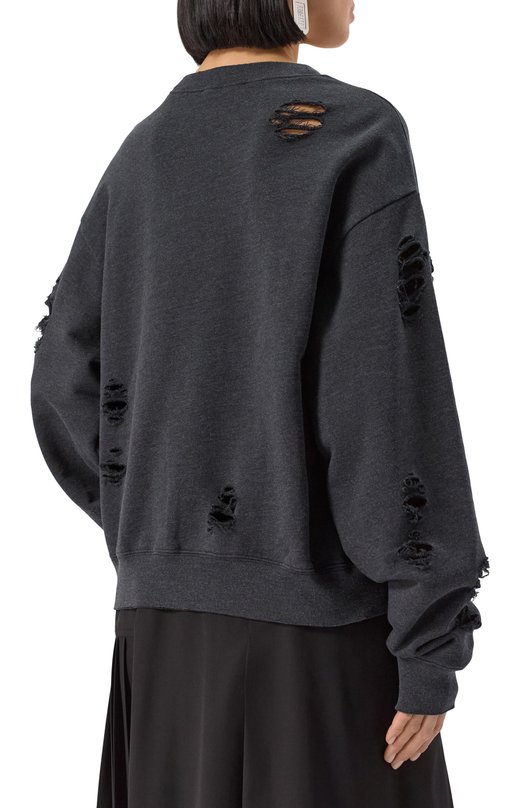 Хлопковый свитшот Acne Studios FN-UX-SWEA000044/CI0179 Серый  FN-UX-SWEA000044/CI0179 Фото 4