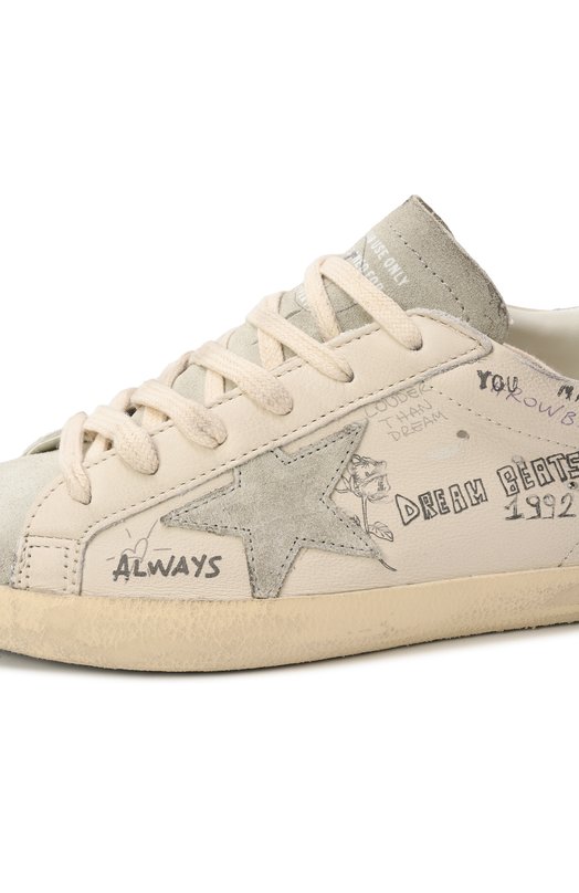 Кожаные кеды Super Star Golden Goose Deluxe Brand GWF00101.F006889 Кремовый  GWF00101.F006889 Фото 7