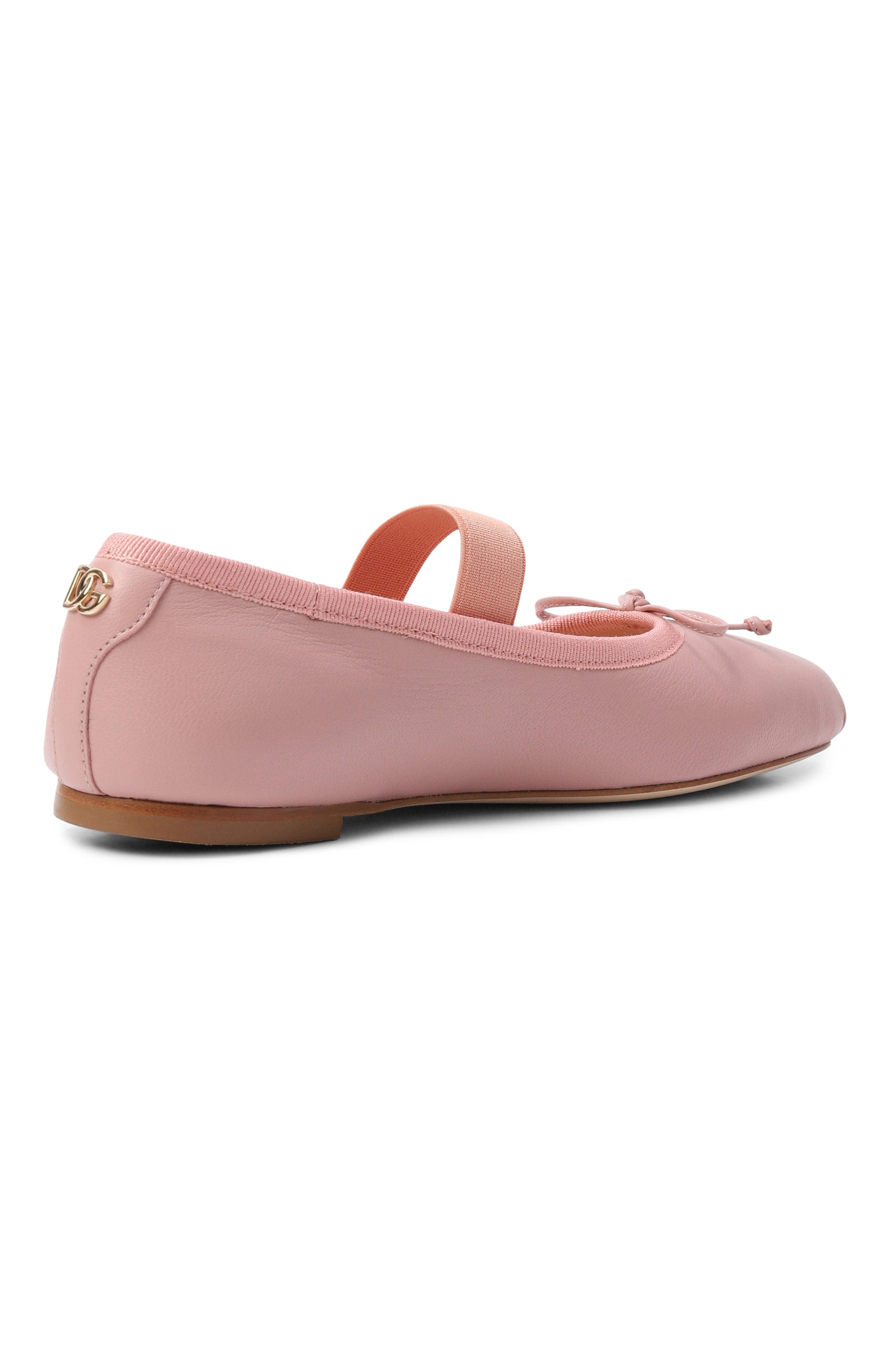 Кожаные балетки DOLCE & GABBANA светло-розового цвета по цене 53700 руб., арт. D11395/AX626, фото 3 Кожаные балетки DOLCE & GABBANA, арт. D11395/AX626, фото 3