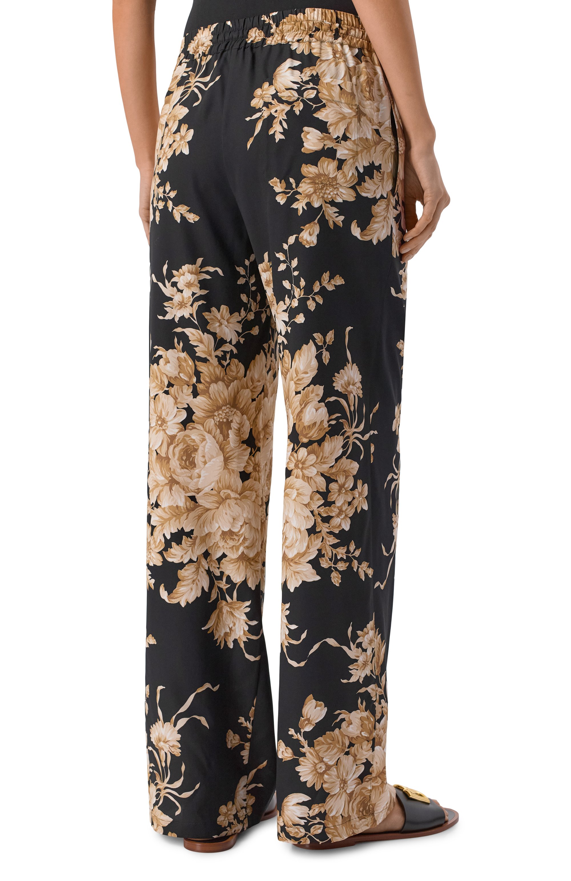 Шелковые брюки DOLCE & GABBANA черного цвета по цене 218000 руб., арт. FTC12T/FSA7Y, фото 4 Шелковые брюки DOLCE & GABBANA, арт. FTC12T/FSA7Y, фото 4