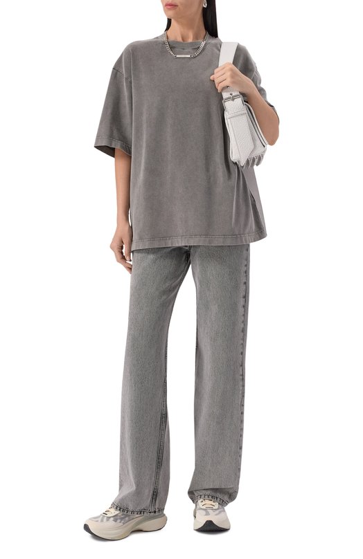 Хлопковая футболка Acne Studios FN-UX-TSHI000018/CL0218 Серый  FN-UX-TSHI000018/CL0218 Фото 2