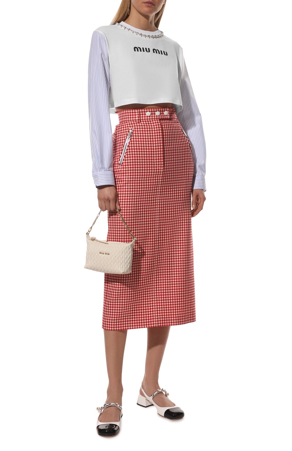 Хлопковый пуловер MIU MIU, арт. MJL816-1V6F-F0009, фото 2