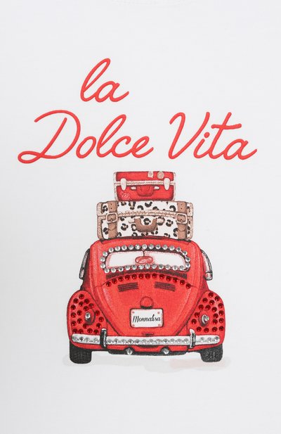 Хлопковая футболка MONNALISA, арт. 11E626, фото 3