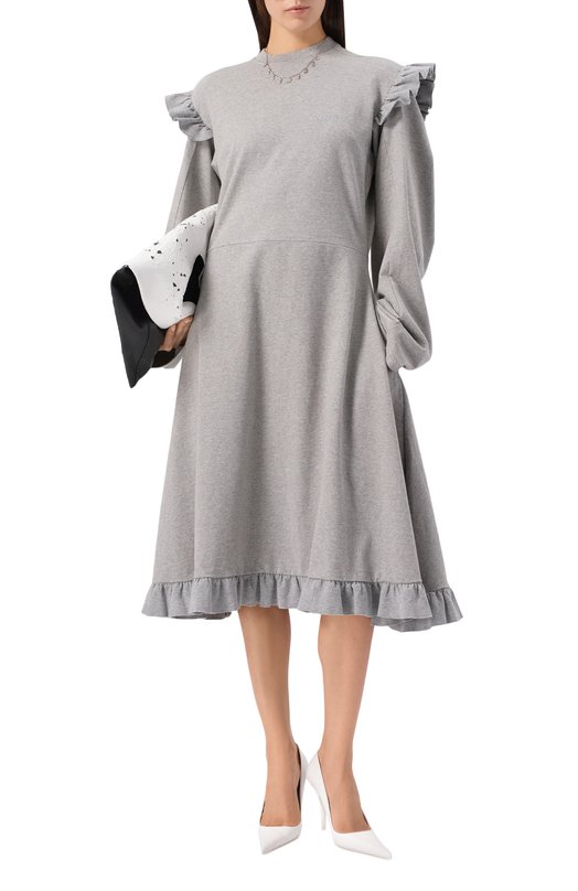 Хлопковое платье VETEMENTS WE54DR140G/1200 JERSEY Серый  WE54DR140G/1200 JERSEY Фото 2